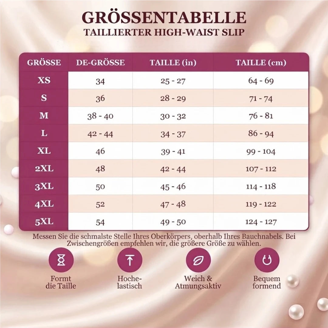 Größentabelle SVELTIA Sculpt Slip